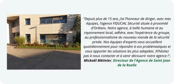 Mikael Métivier, directeur de l'agence FIDUCIAL Sécurité de Saint Jean de la Ruelle